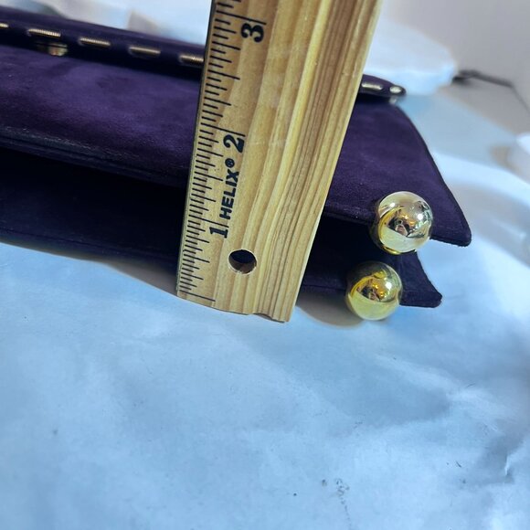 Vtg Stuart Weitzman Spain Burgundy Purple Suede Evening Shoulder Bag Purse Clutc - Picture 9 of 9